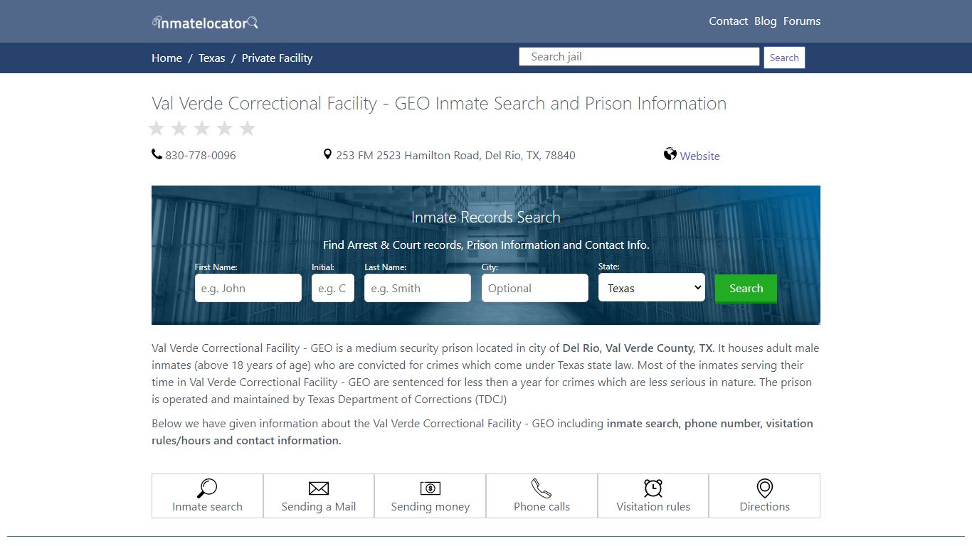 Val Verde Correctional Facility - GEO Inmate Search ...