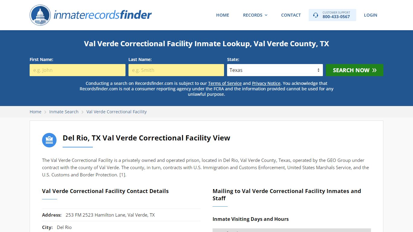 Val Verde Correctional Facility Roster & Inmate Search ...